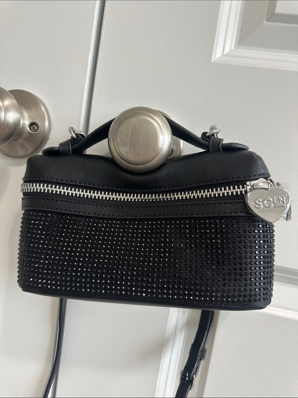 SCL Black Sparkly Crossbody Bag